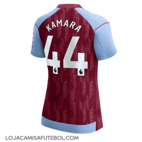 Camisa de Futebol Aston Villa Boubacar Kamara #44 Equipamento Principal Mulheres 2023-24 Manga Curta